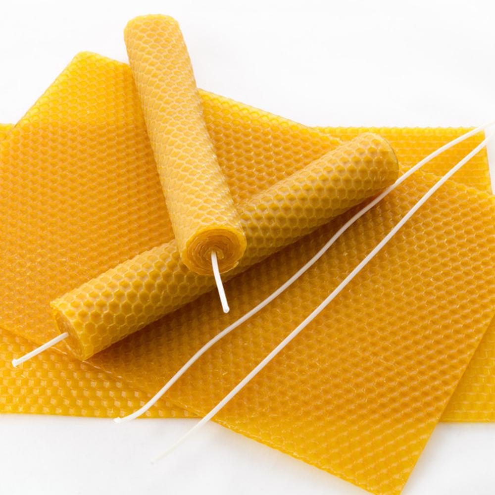 Natural Hand Rolled Beeswax Pillar Honeycomb Candles