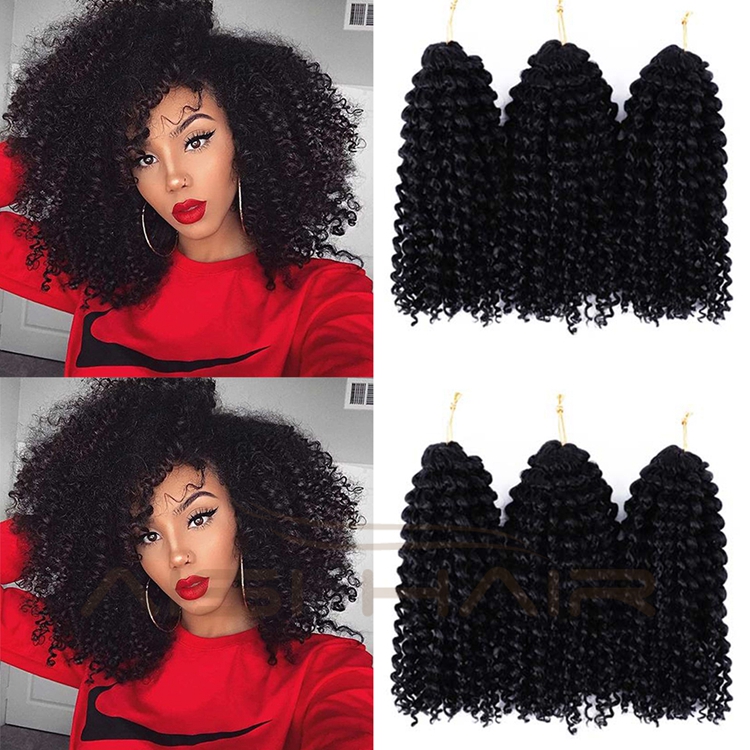 Aisi Hair Hot Selling Cheap Black High Temperature Fiber For Black Women Marly Bob Synthetic Crochet Braiding Hair Extensions