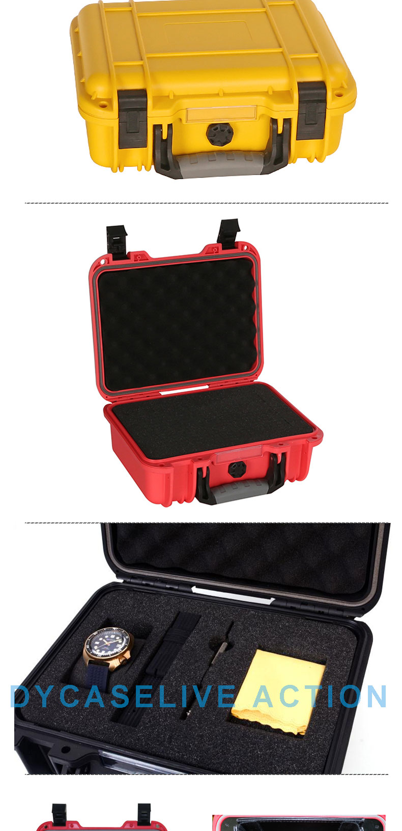 D2812 Small Size Hard Engineering PP Material Plastic Flight Case for Equipment Protective Case with Padded Foam Inside