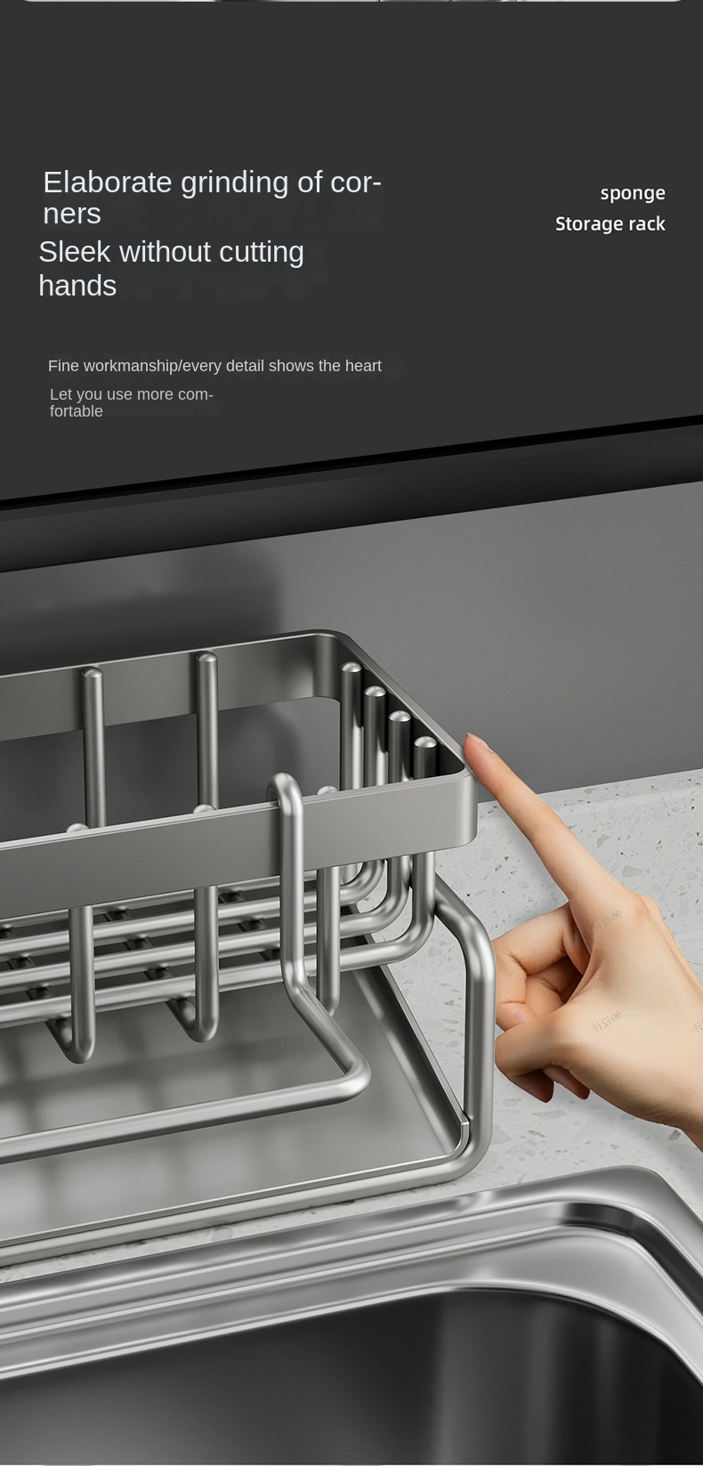 Çift Tutucu Karbon Çelik Lavabo Rafı Double Holder Carbon Steel Sink Rack