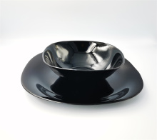 Kitchen Tabletop Black Opal Glass Dinnerware Set