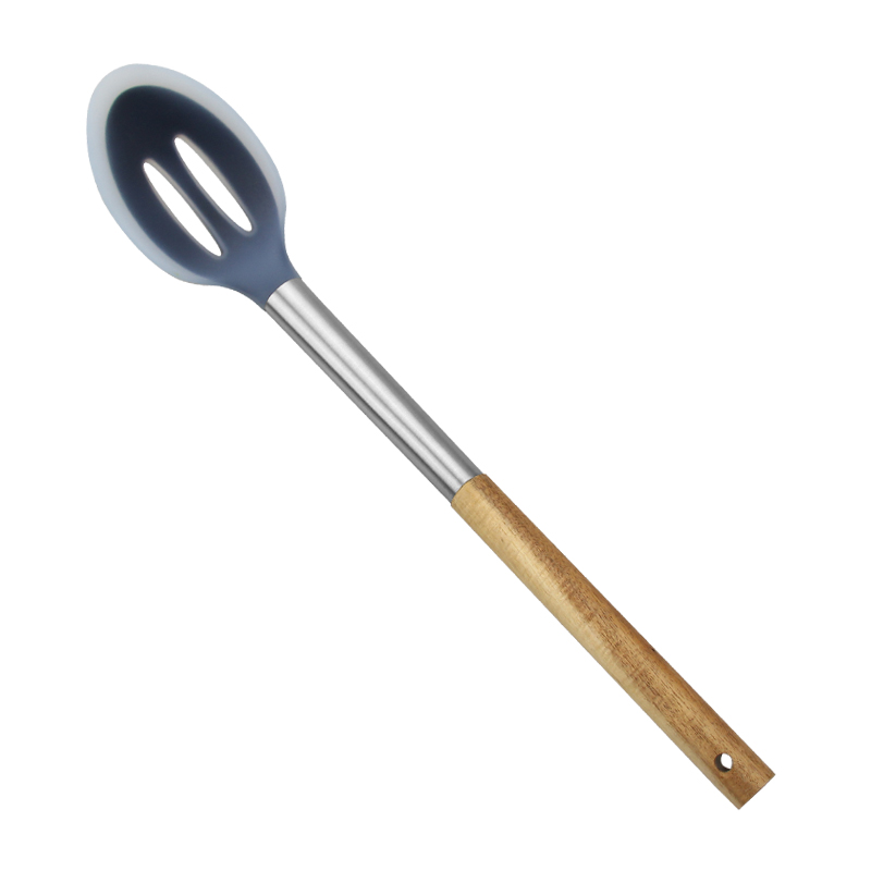 Wooden Handle Slotted Spoon