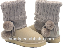 high quality snow boots warm winter boots fashion knit vamp boots