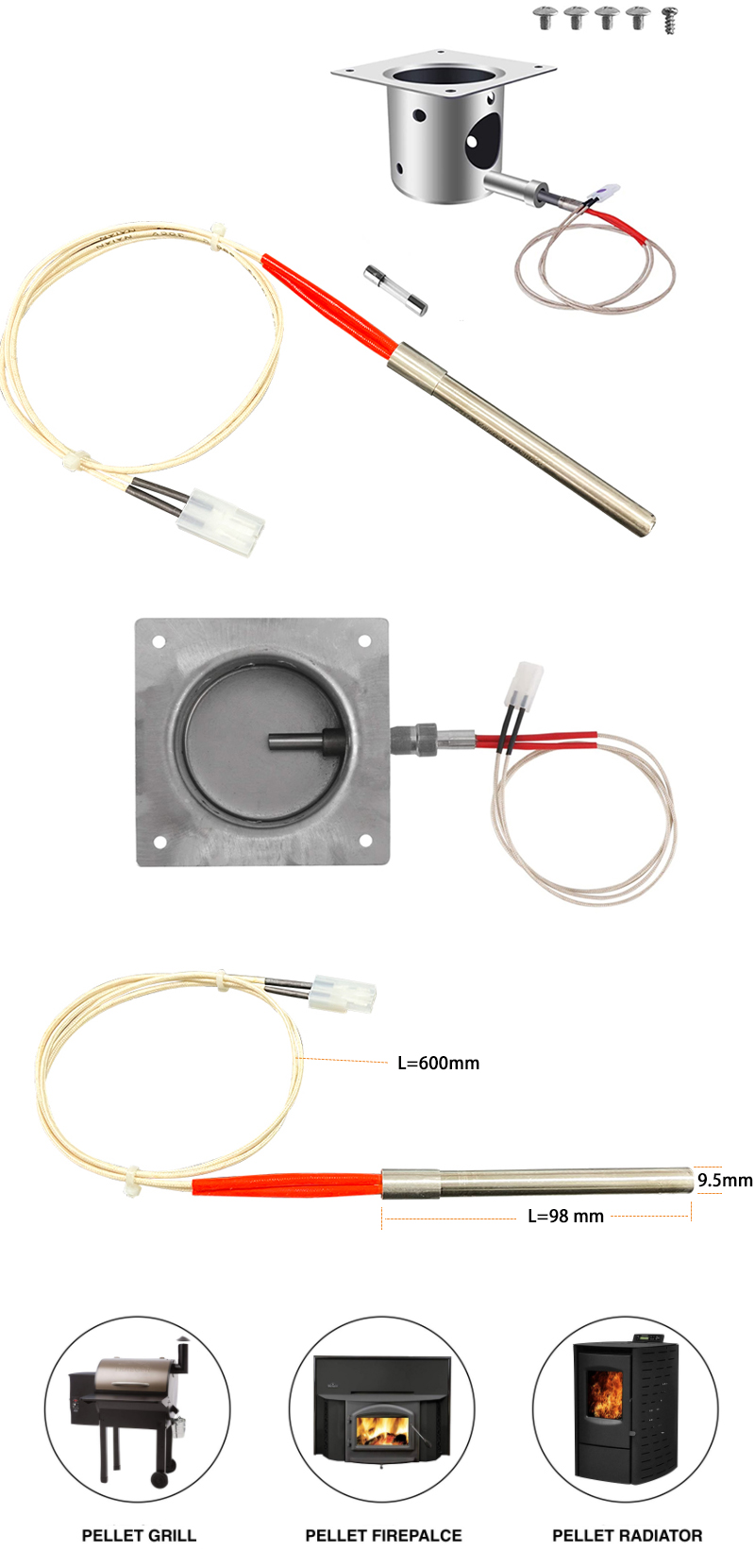 220v 300w igniter burning pellet burner igniter heater heating element