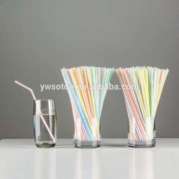 Plastic Drinking Straw Color Striped Bendable Flexible Straws