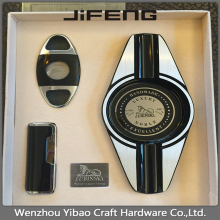 new collection custom cigar accessory set cigar ashtray, cigar lighter, cigar cutter