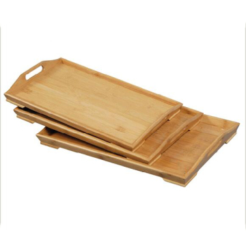 3pc Bamboo  Breakfast Serving Tray Party Platter