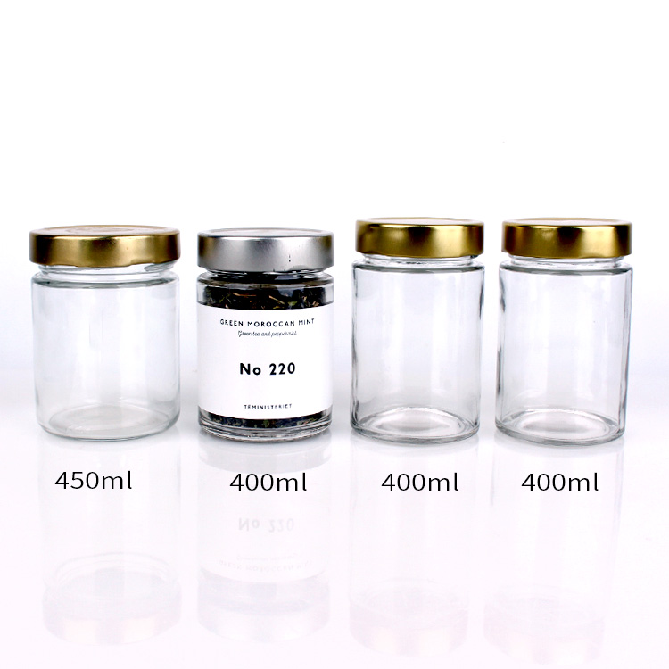 15oz 450ml Airtight cylinder honey jar glass sauce jar with twist off lid