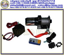 DC 12 v wireless remote winch , utv badlands 2000 lb winch , utv waterproof electric winch on atv