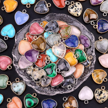 Gemstone Love Heart Charms Pendant for Making Jewelry