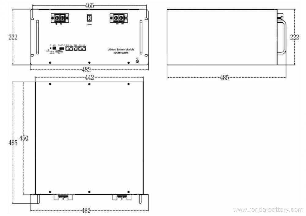 48V 100Ah LiFePO4 Battery Rack Home Energy Storage