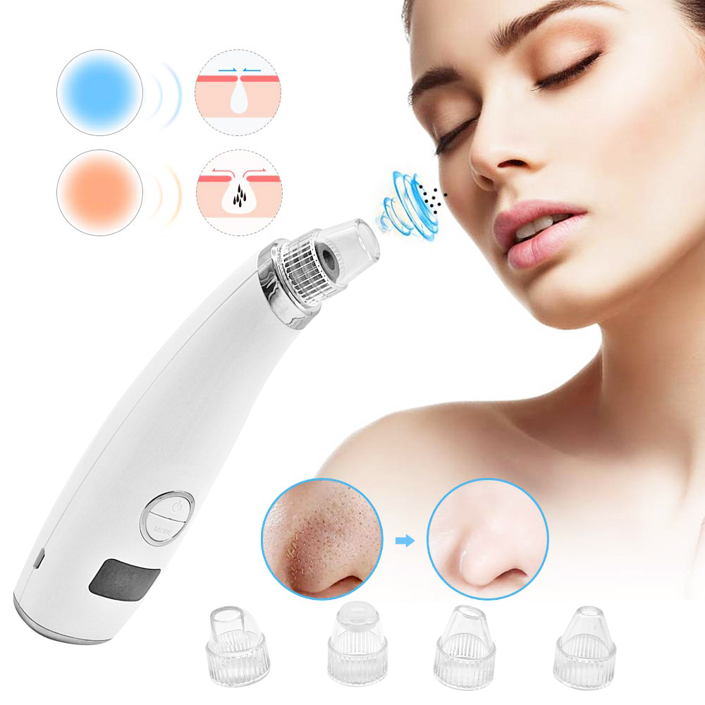 Warm function comedo suction beauty device 6 probes electric comedo pore extractor clean tool blackhead remover vacuum