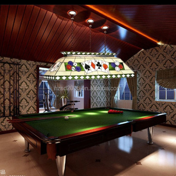 Tiffany Pool Table Pendant Lamp with 6-Lights for Poker Table LED Lighting