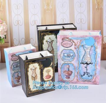 decorative handmade paper gift bags decorative paper bags, rope handle pink custom paper gift bag, Kraft Paper Shopping Bag