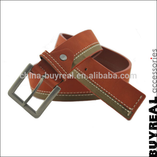 pin buckle genuine leather belts for men