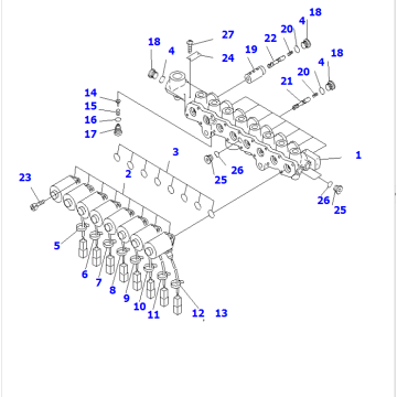 208-60-71330 밸브 피트 엔진 번호 SAA6D125E-3K-8W 예비 부품