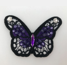 colorful machine beaded butterfly patch