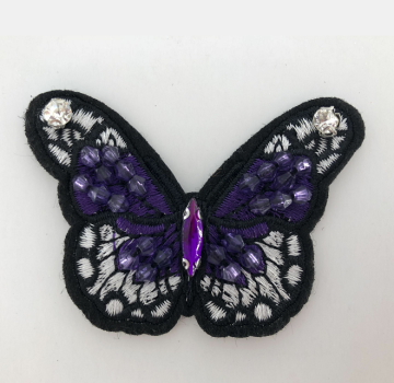 colorful machine beaded butterfly patch