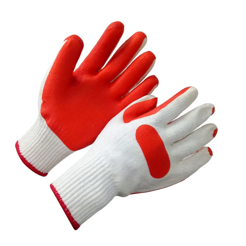 Wholesale Jersey Liner Rubber Coated Wrinkle Latex Safety Gloves