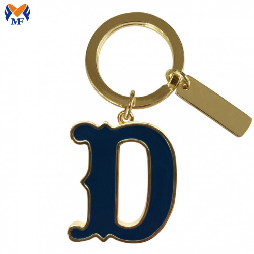 Metal keychain with name letters on line