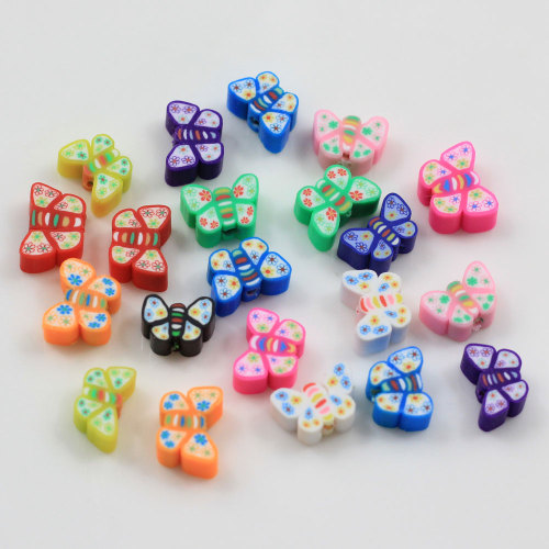 Wholesale Polymer Clay Butterfly Beads With 1.5mm Hole For DIY Clothes Bags Shoes Ornament Accessories