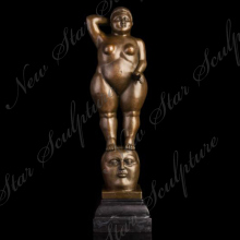 Bronze Statue Fat Woman Copper Sculpture