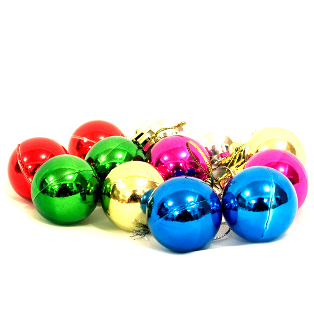 12pcs/lot 30mm Christmas Tree Decor Ball Bauble Xmas Party Hanging Ball Ornament Decorations for Home Christmas decorations Gift