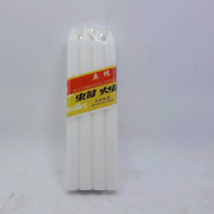 China Candle Making Decorative Spiritual White Plain Candle with Cellphane Pack