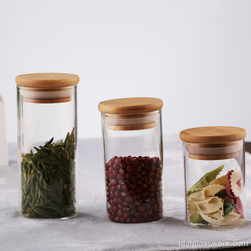 Mini Kitchen Storage glazen pot met deksels