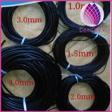 PU leather cord ,1-5mm round black leather cord