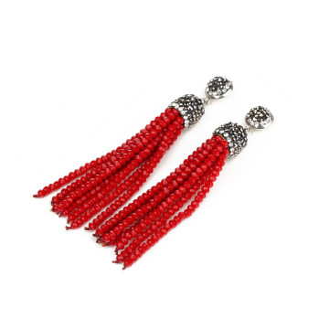 women earrings 2018 New arrival bohemian style handmade crystal bead tassel earrings