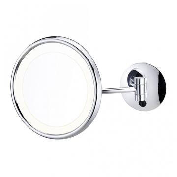 Wall mounted lighted shaving mirror