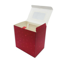 Window red paper coated paper gift box