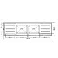 laboratory sink with twin center bowl