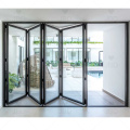 Frameless panoramic interior partition folding glass door