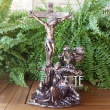 Life size religious metal jesus cross statue bronze crucifixion sculpture