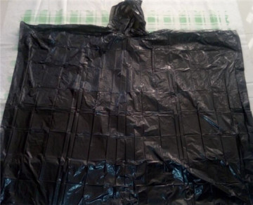 black PE rain poncho