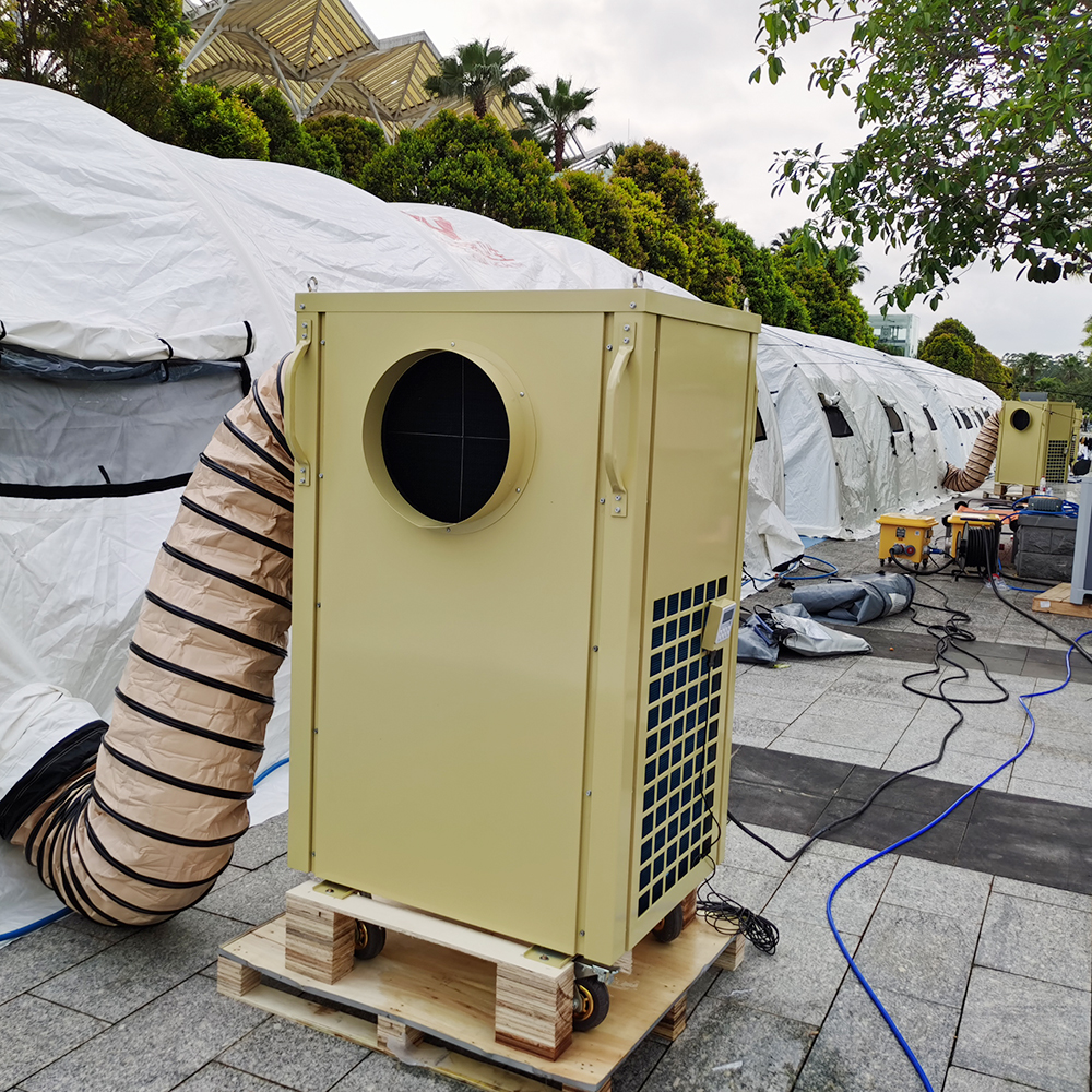 Fácil instalar aire acondicionado de carpa de rescate médico