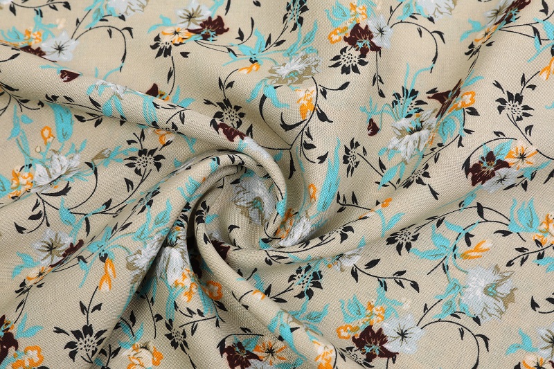 Woven Rayon Challis Printed Fabric