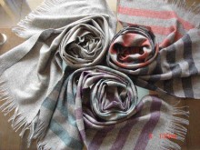 Cross stripe wool scarf