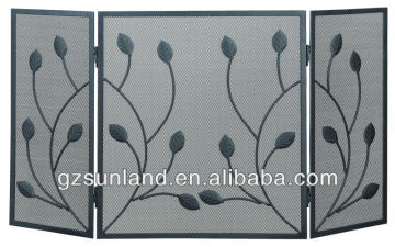 Decorative metal fireplace screens