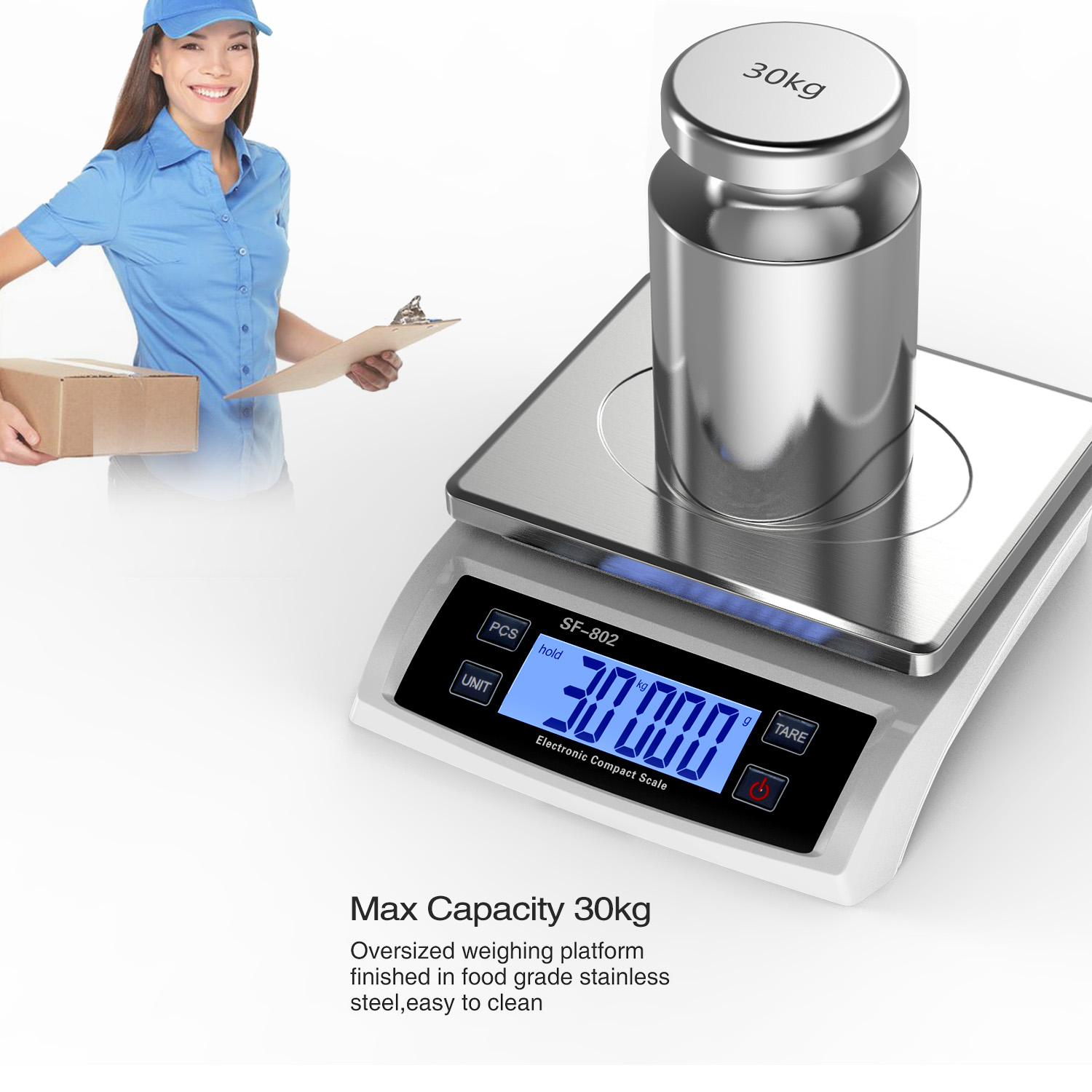 SF-802 30KGS stainless steel digital postal shipping weighing Scale