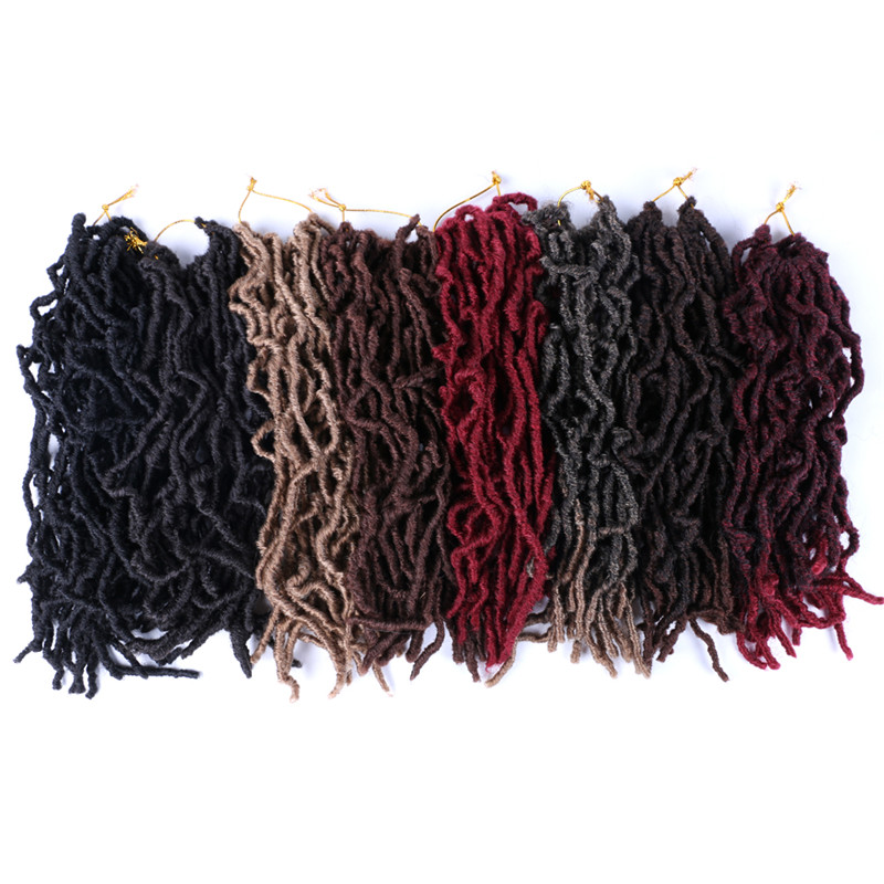 14inch Faux Nu Locs Crochet Braids Short Wavy Goddess Faux Locs False Locs Prelooped Ringlet Synthetic Hair Extension