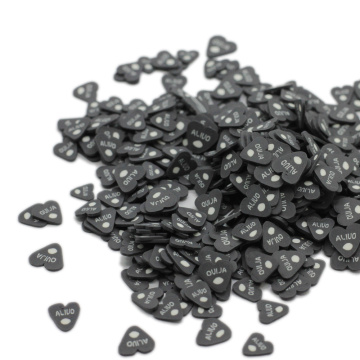 Black Heart Letters Slice Polymer Clay Streusel für Kunsthandwerk Herstellung von DIY Schleimfüller Material Nail Art Dekoration Zubehör