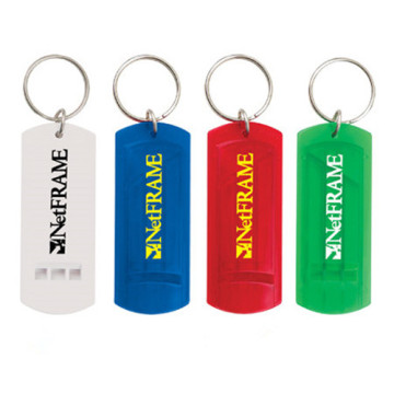 Plastic Whistle Key Chains with Logo