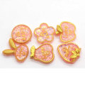 100 sztuk Golden Edge Glitter Fruit Heart Strawberry Gruszka Flat Back Planar Resin Cabochon dla majsterkowiczów