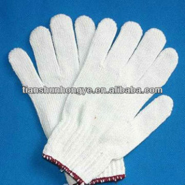 String knit white cotton workman gloves