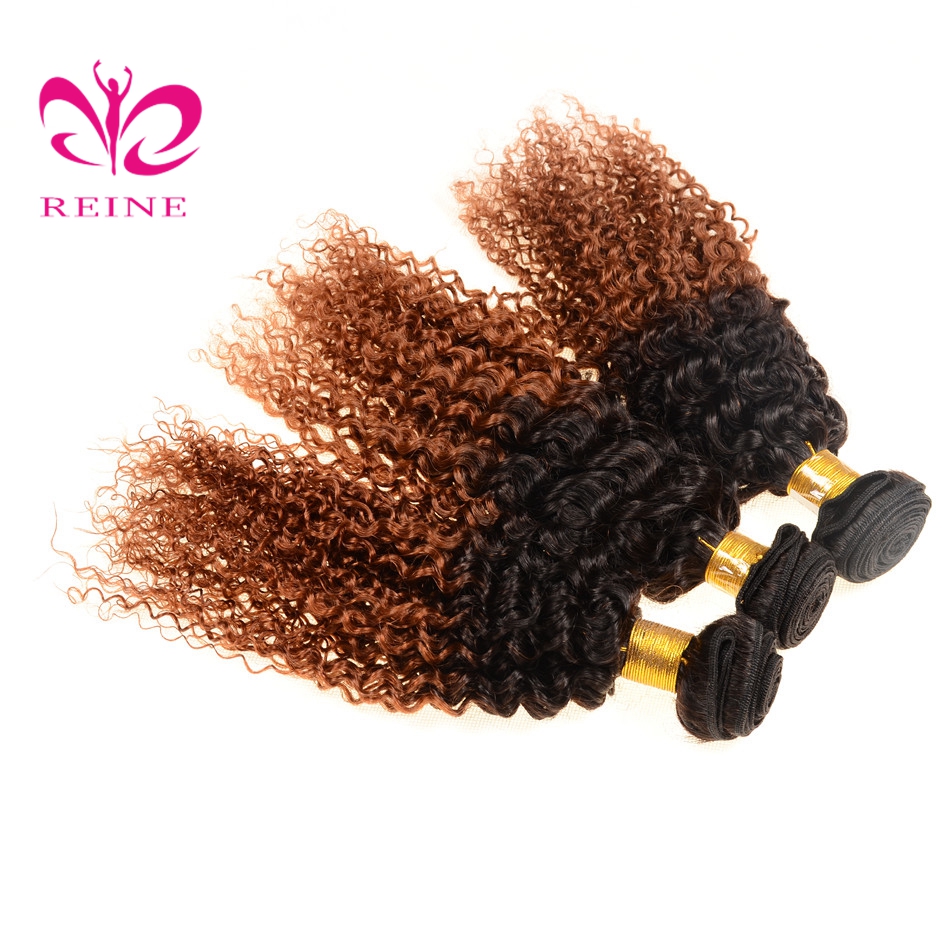 kinky curl 1b 30 ombre color original brazilian human hair, brazilian hair extensions overseas brazilian hair weave