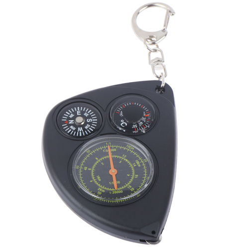 Portable Odometer Multifunction Keychain Outdoor Travel Compass Rangefinder