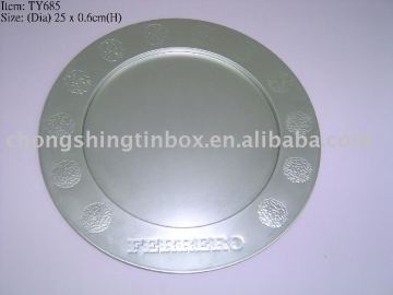 Round tin tray fruit tray